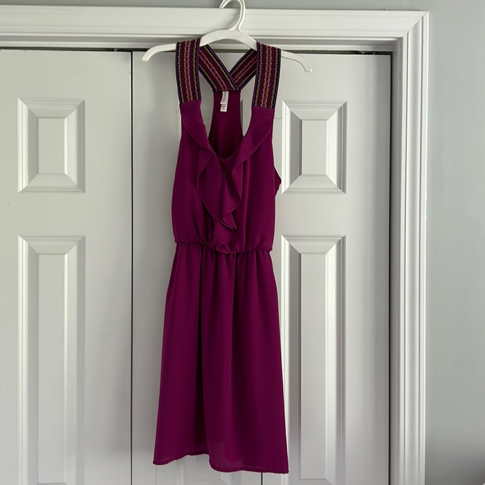 Fuchsia pink dress with pockets, size small
